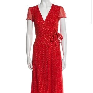 Sezane Silk Wrap Dress